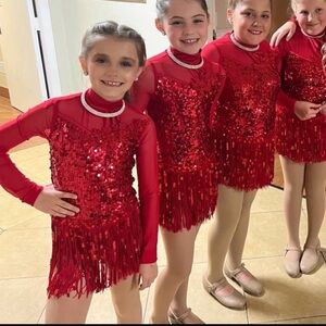 Weissman Red Sequin Dance Costume